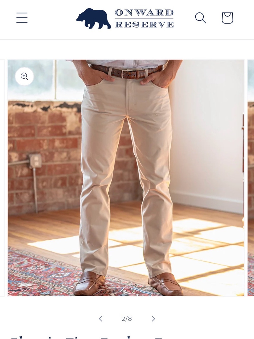 Onward Reserve Five Pocket Stretch Pant khaki/stone 32x30 NWT